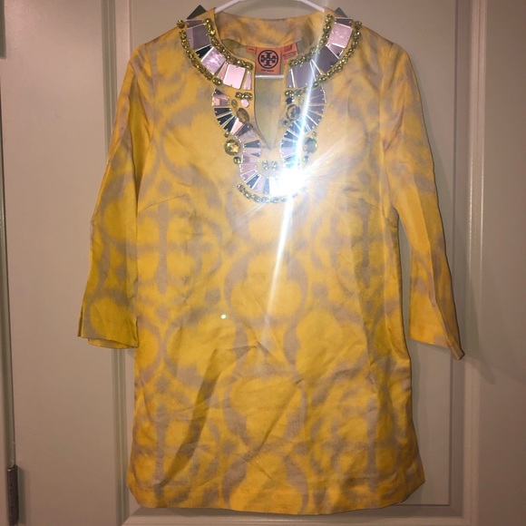 Tory Burch Jeweled Tunic Top 4 - Picture 1 of 3